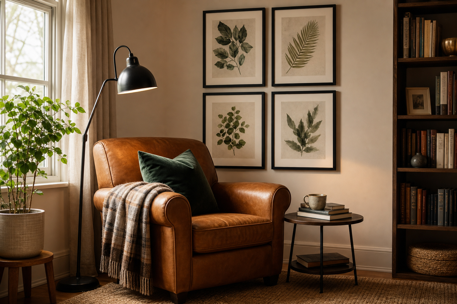 Eclectic gallery wall with cartoon animal and comic-style prints