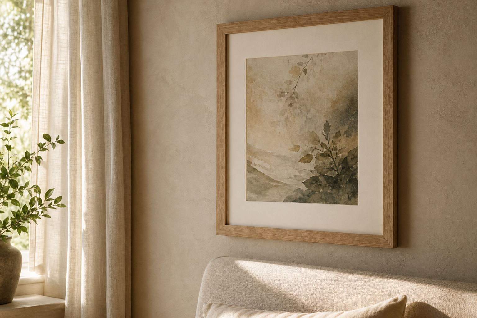 Close-up of refined bedroom frame and mat styling