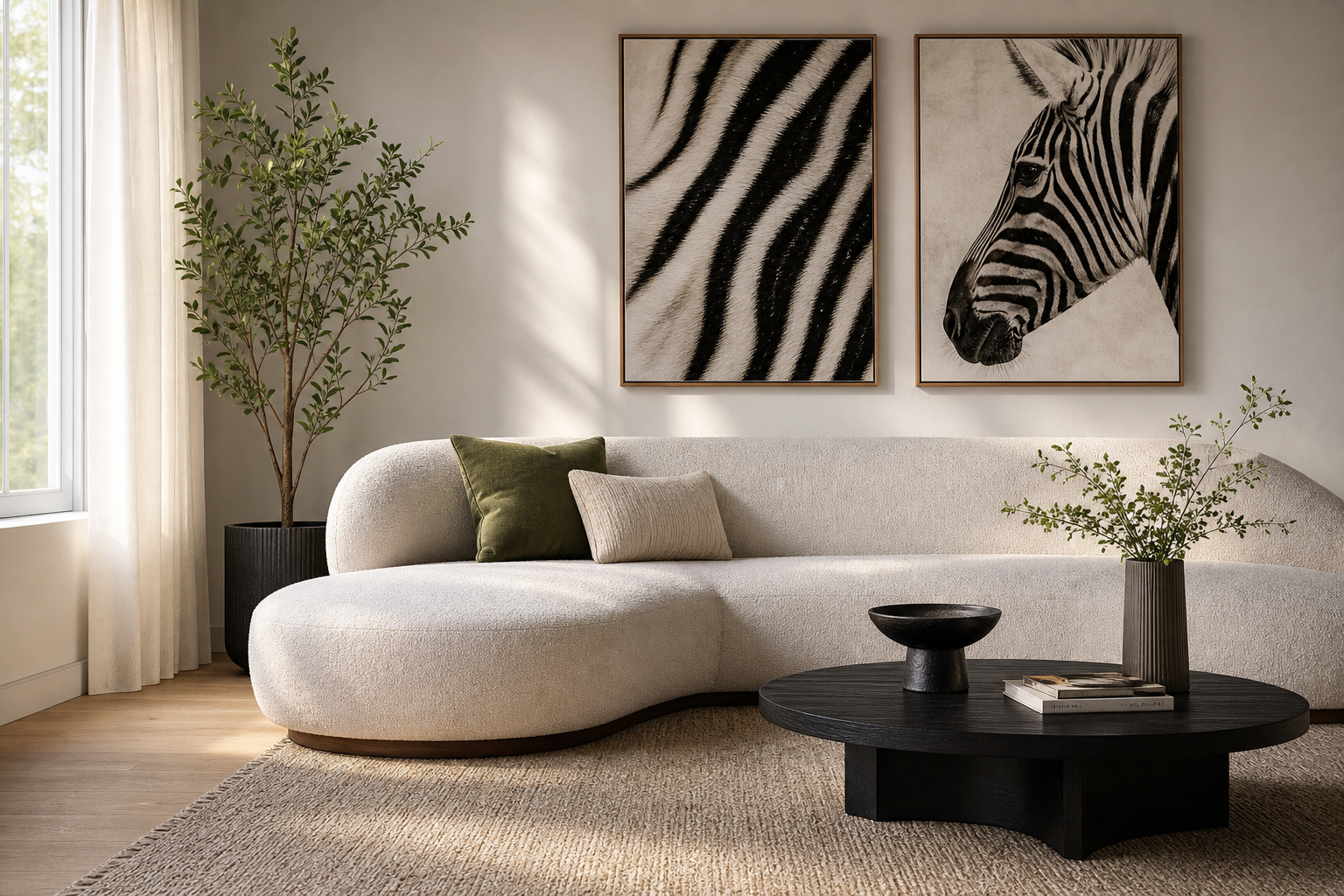 Styling a Black and White Zebra Print Wall