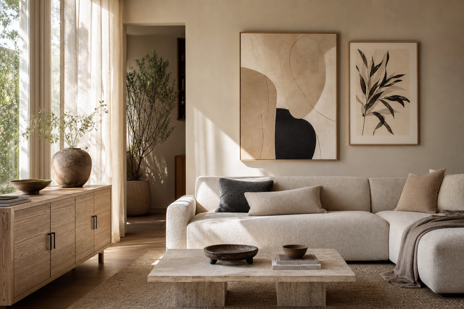 How to Use a Blank Beige Background in Interior Styling
