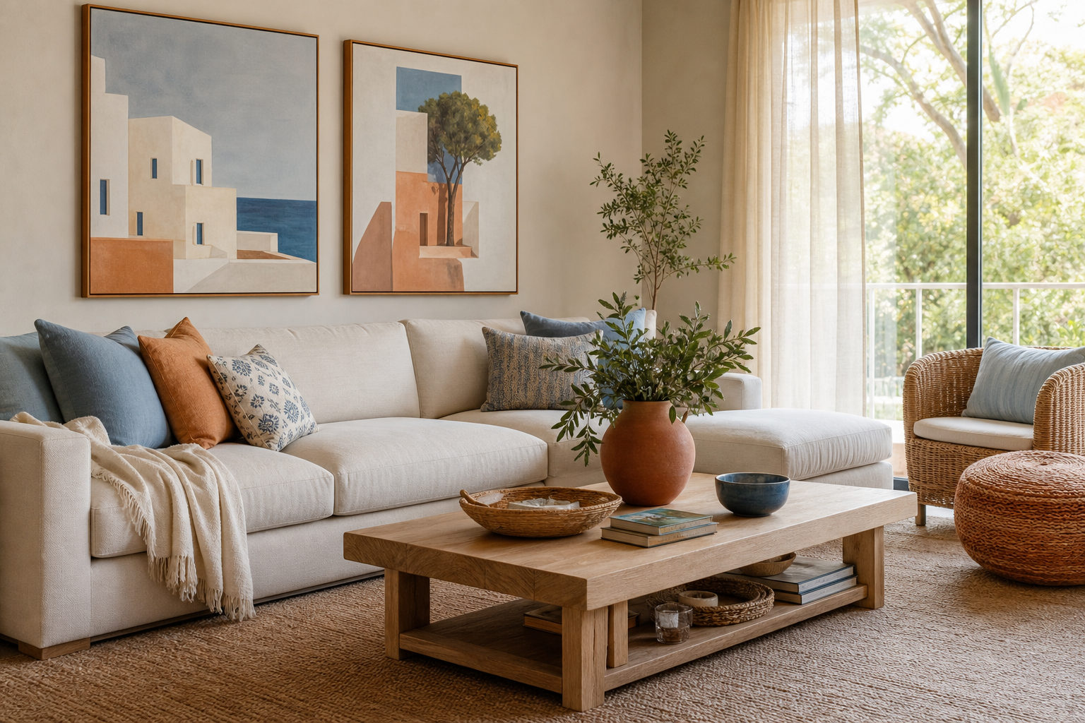 Coastal Villa Prints for a Calm, Sun-Faded Home