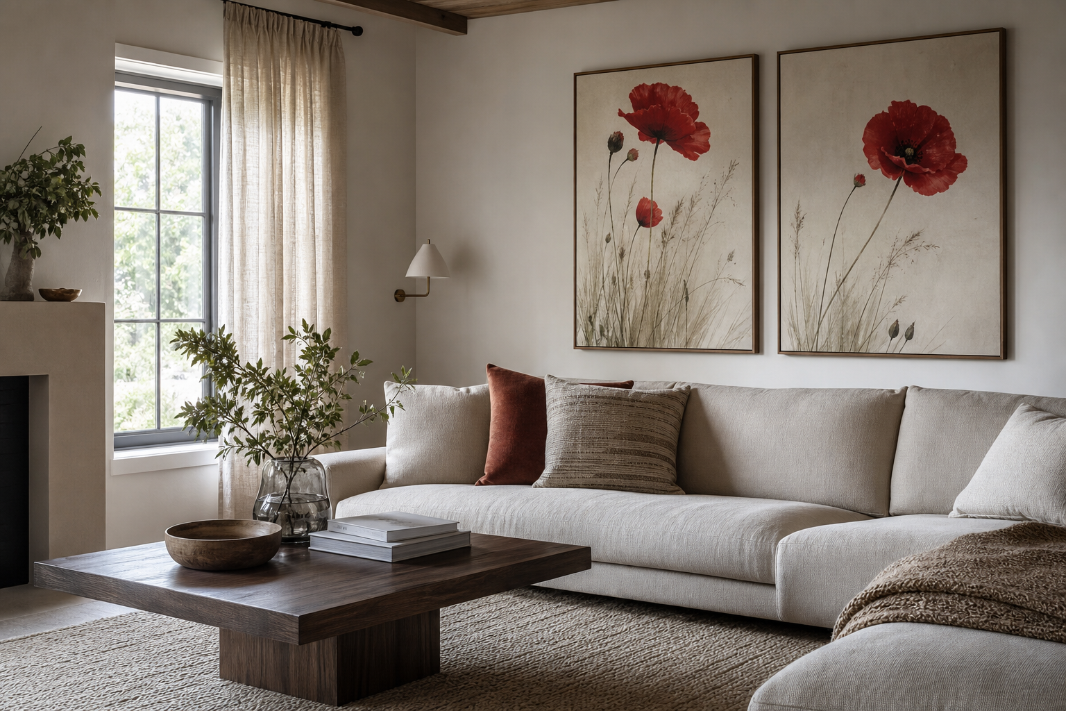 Crimson Poppies: A Bold Poster Print for Modern Walls