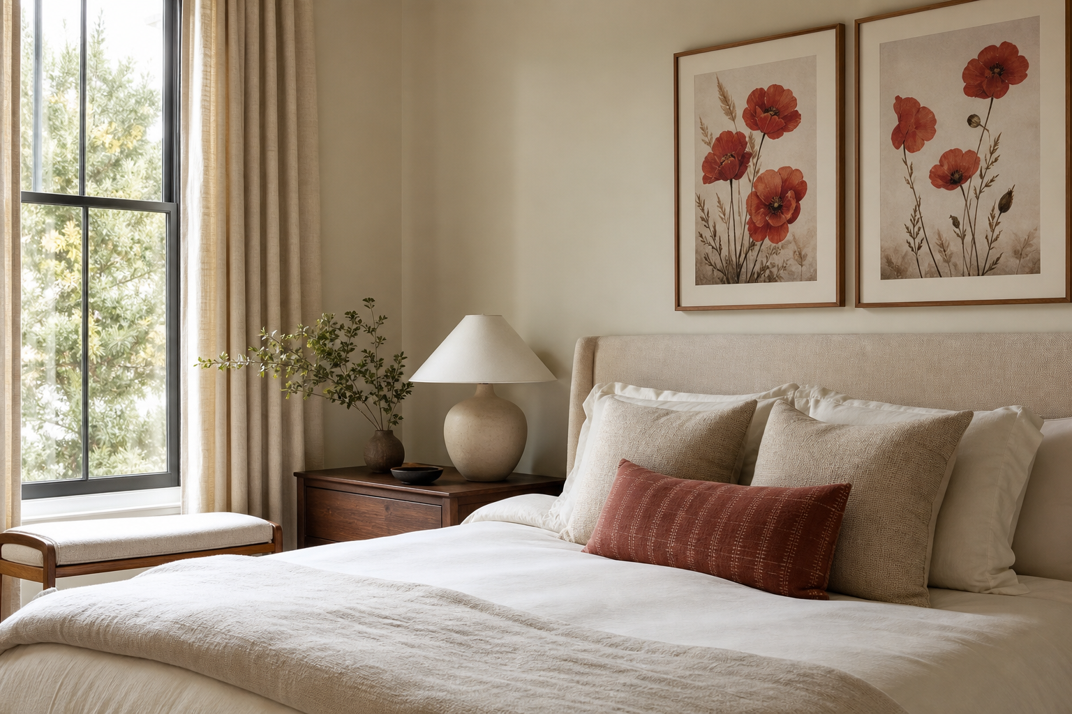 How to Style a Crimson Poppy Poster Print