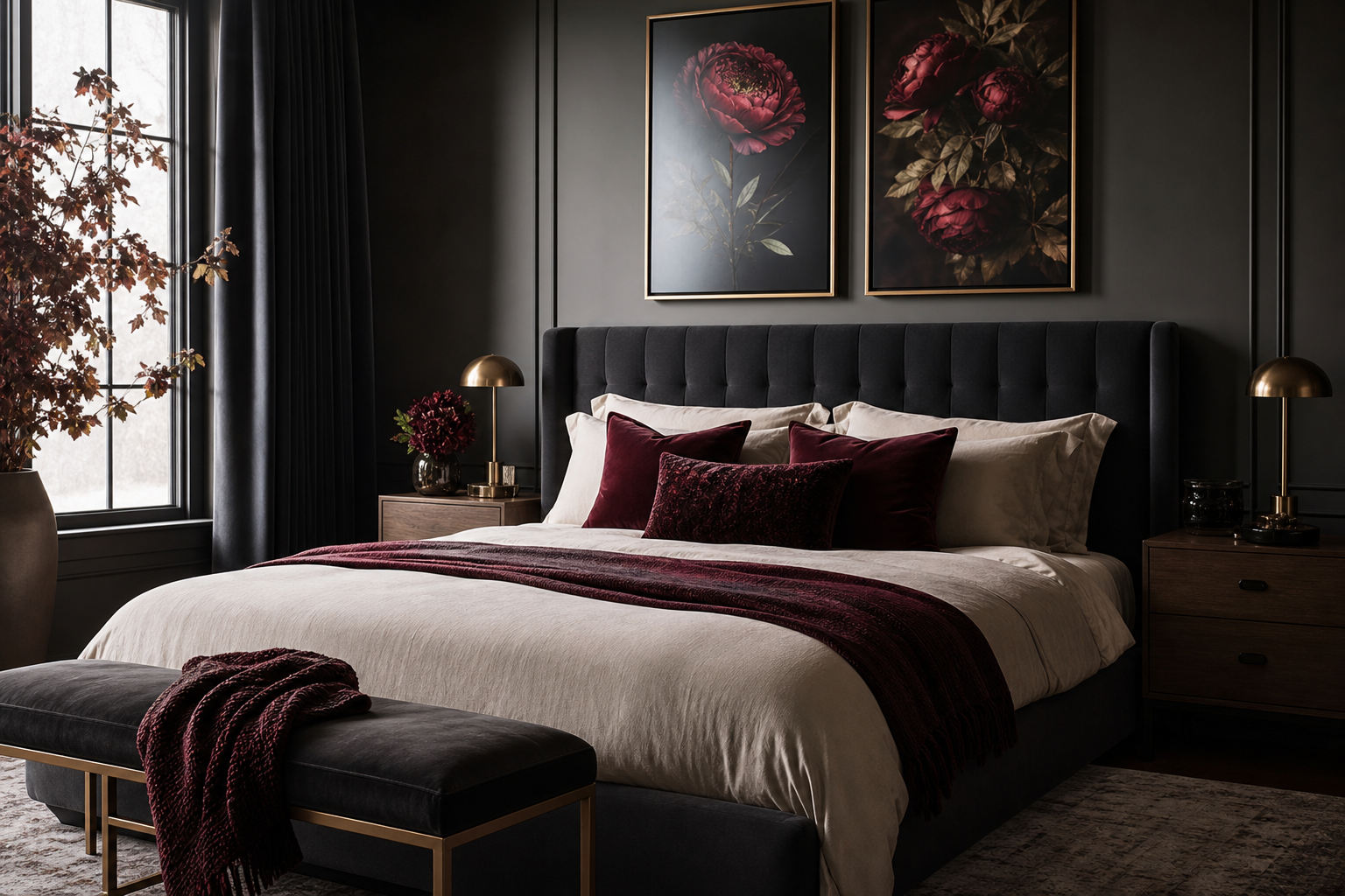 Crimson Roses: A Bold Poster Print for Dramatic Walls