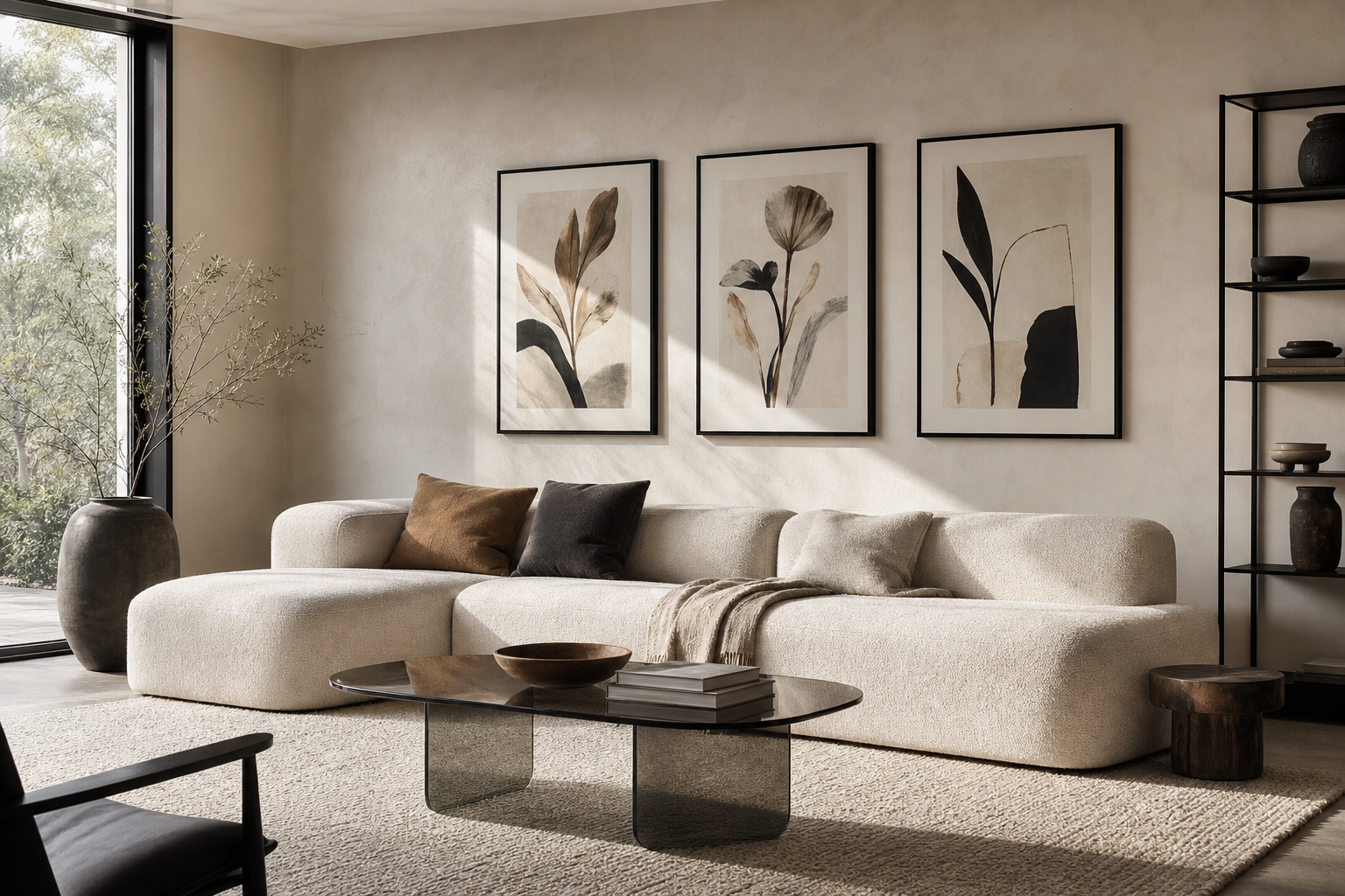 Living room with mixed fashion art styles