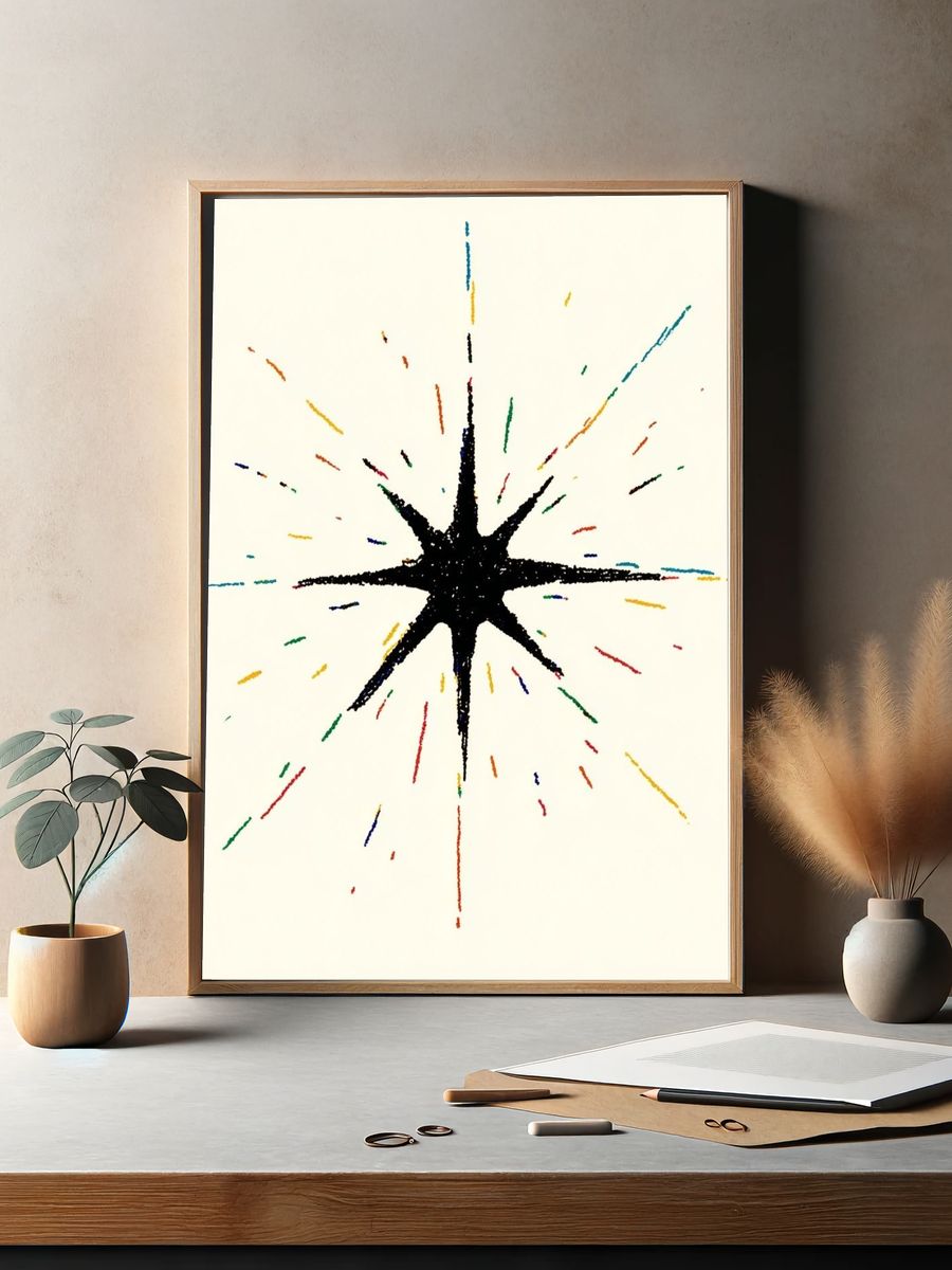 Colorful Starburst — Abstract Print. — room view 2
