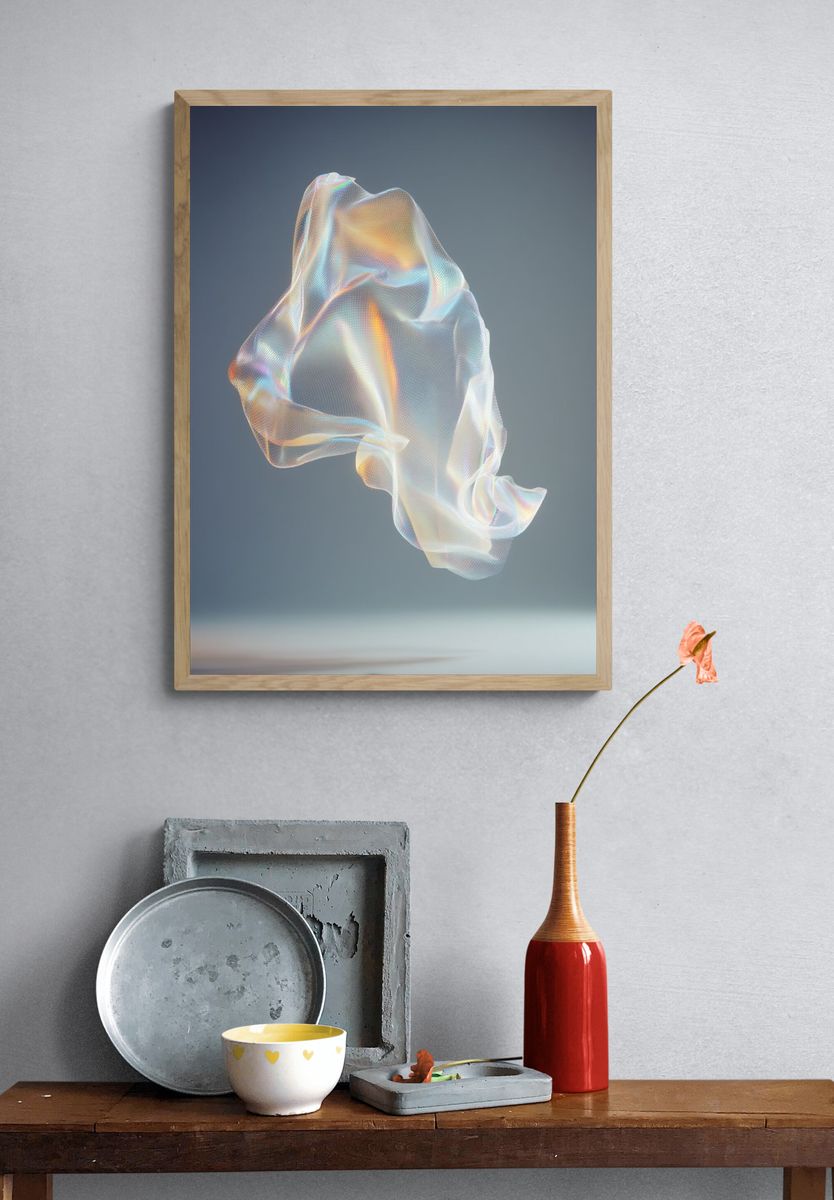 Translucent Fabric — Abstract Print. — room view 3