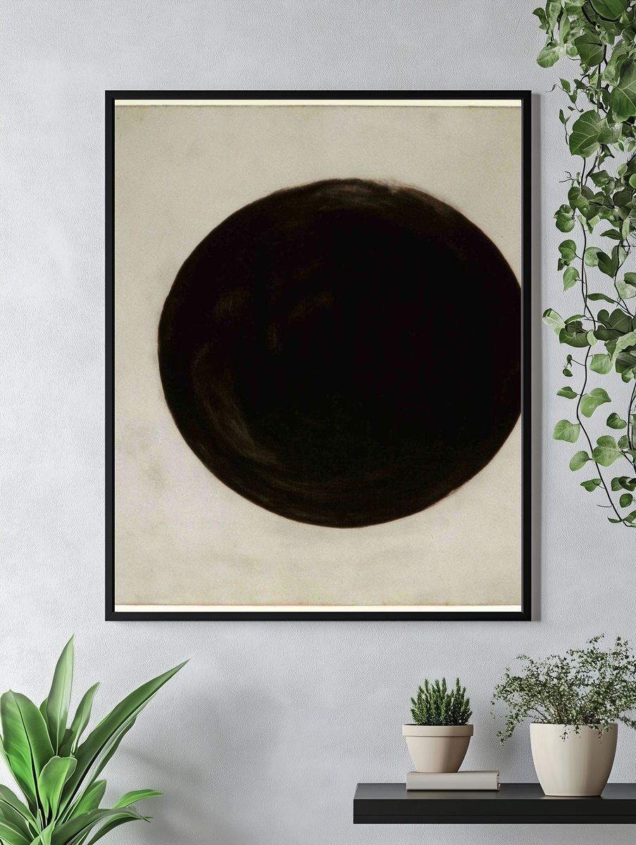 Black Circle Minimalist Print. — room view 4