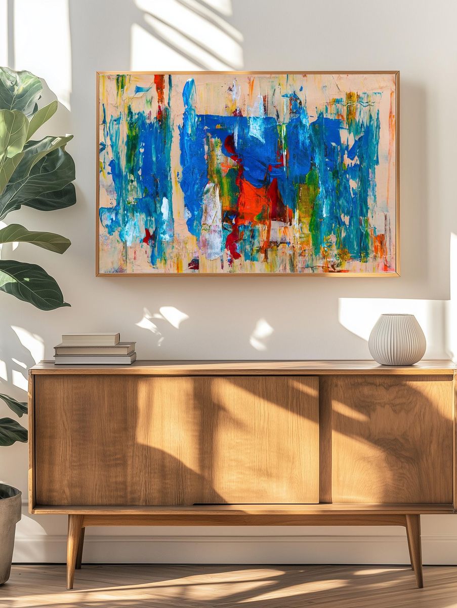 Abstract Colorful Expressionism Poster. — room view 3