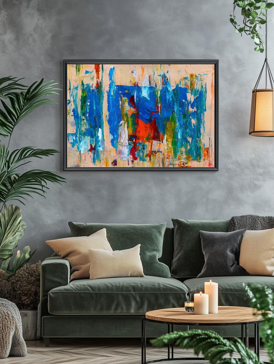 Abstract Colorful Expressionism Poster. — room view 4