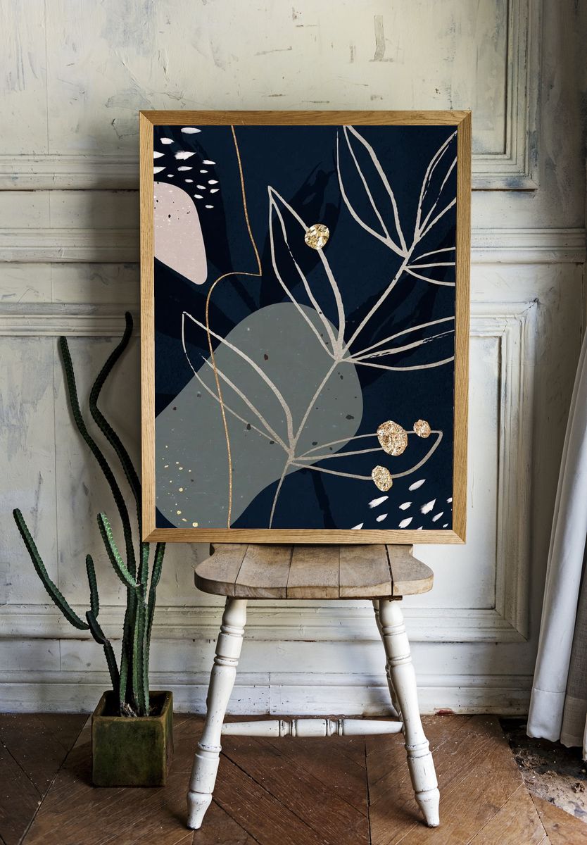 Abstract Botanical Art Print. — room view 1
