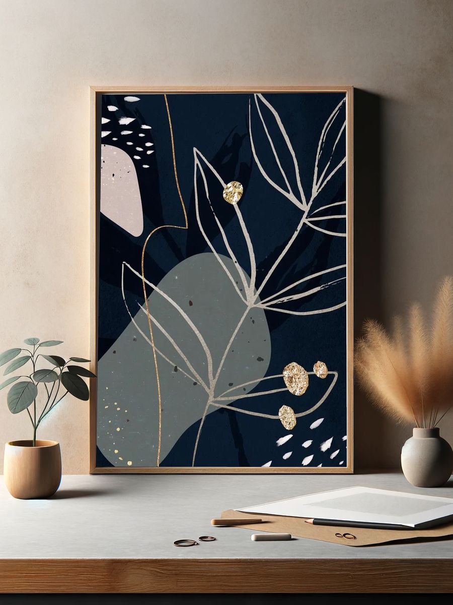 Abstract Botanical Art Print. — room view 2