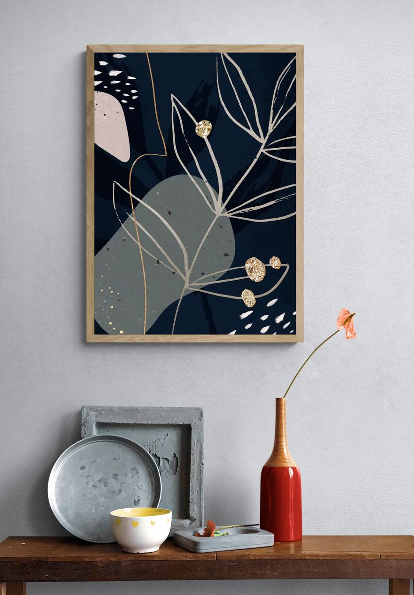 Abstract Botanical Art Print. — room view 3