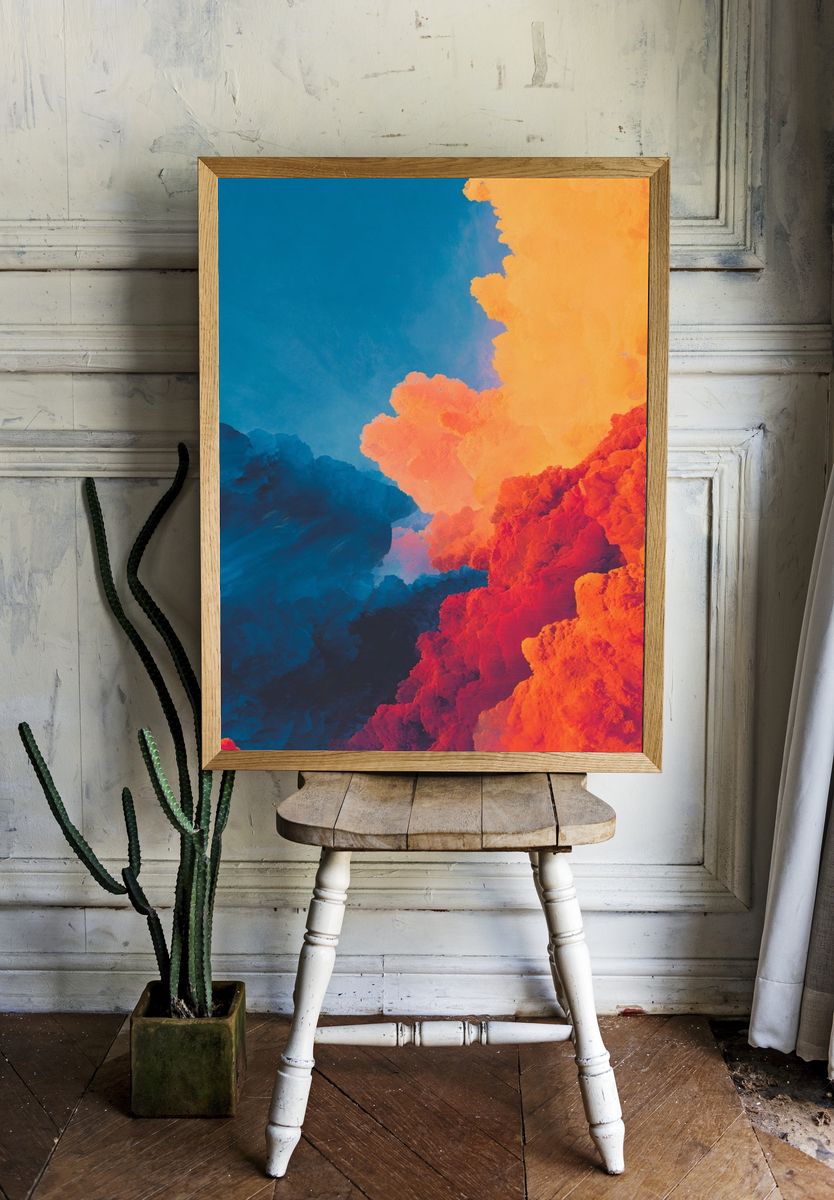 Vibrant Abstract Cloudscape Poster. — room view 1
