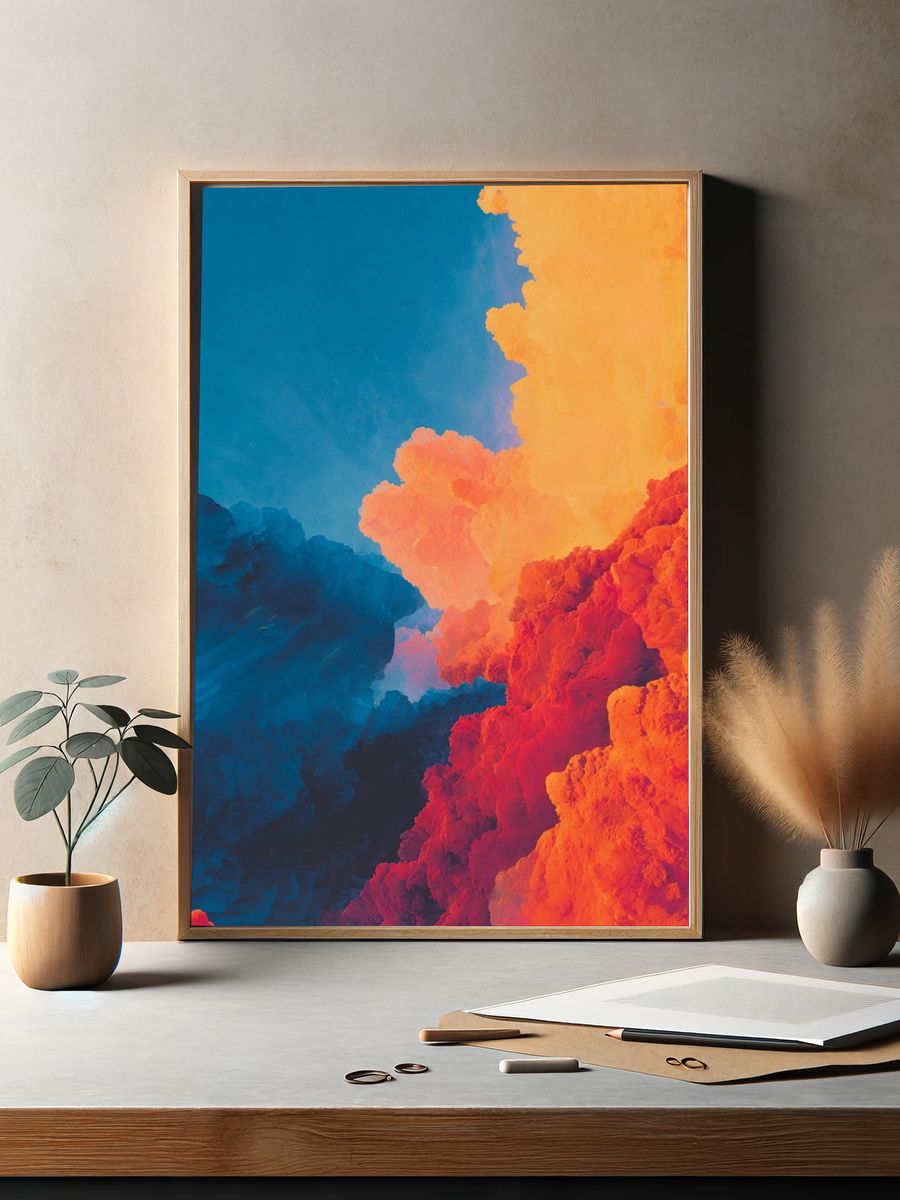 Vibrant Abstract Cloudscape Poster. — room view 2