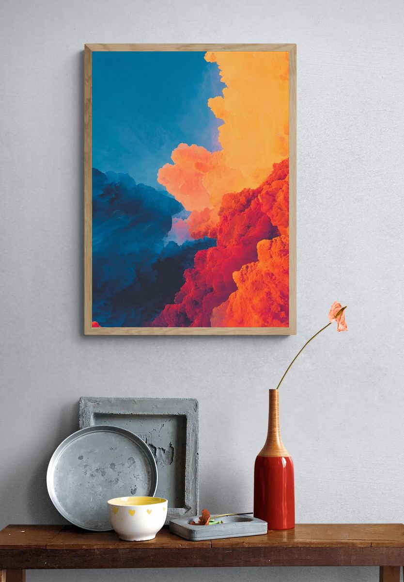 Vibrant Abstract Cloudscape Poster. — room view 3