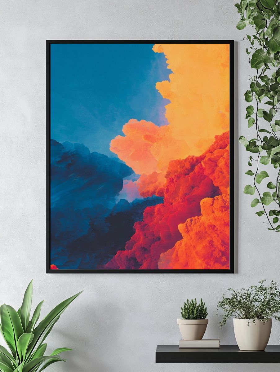 Vibrant Abstract Cloudscape Poster. — room view 4