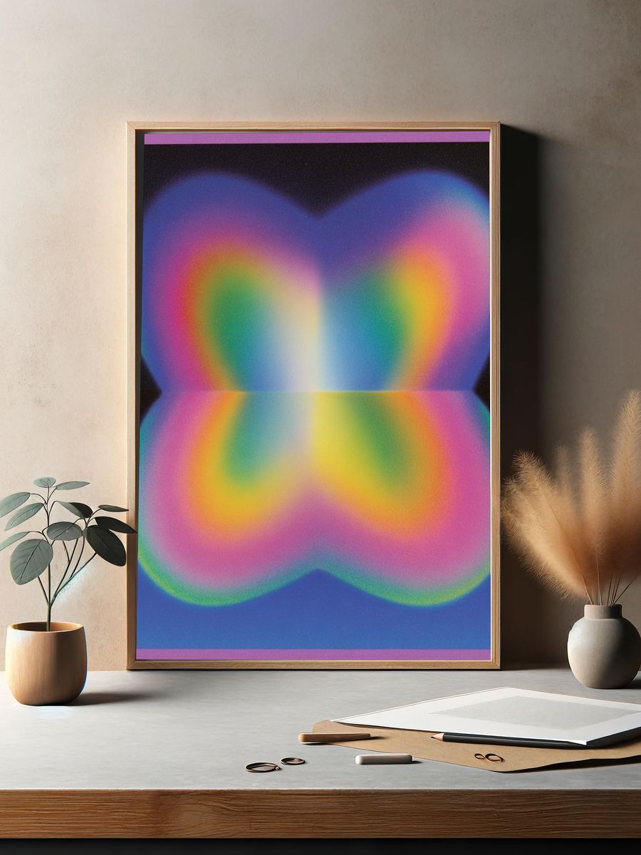 Colorful Butterfly Abstract Poster. — room view 2