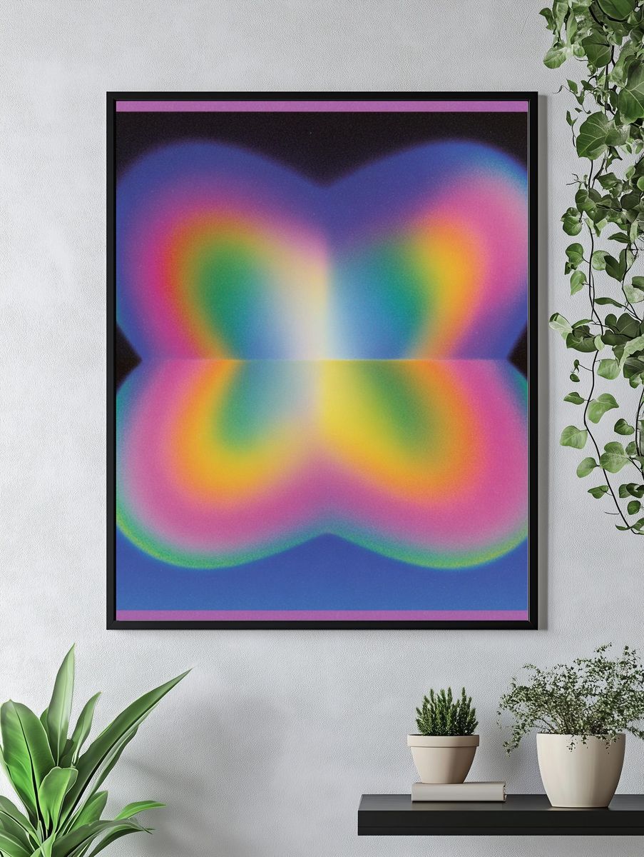 Colorful Butterfly Abstract Poster. — room view 4
