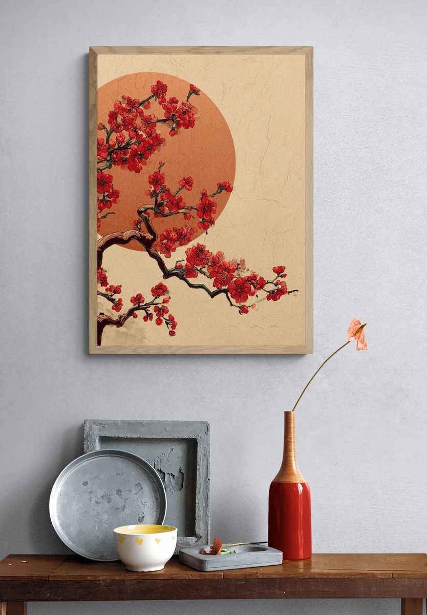 Cherry Blossom Tree — Illustration Print. — room view 3