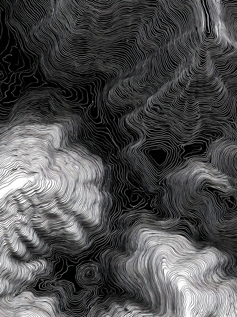 Abstract Black and White Contour Lines Poster. poster — abstract art