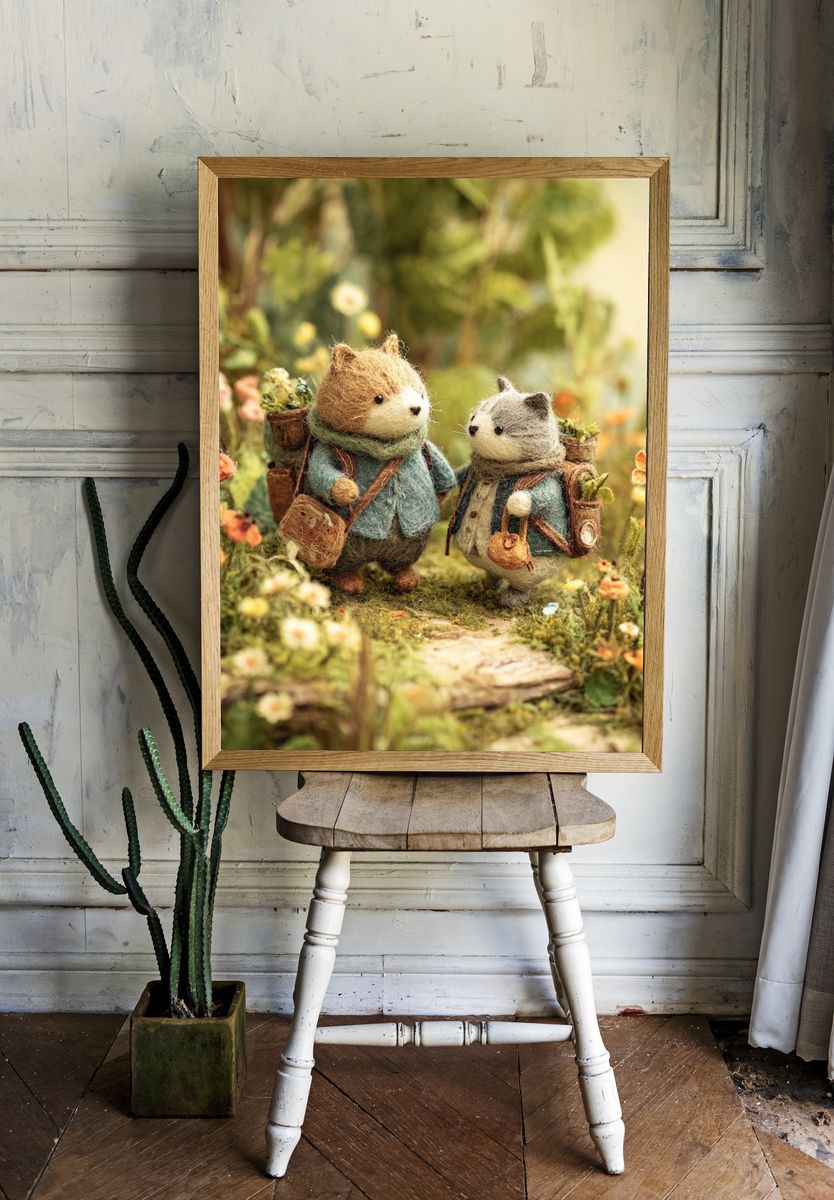 Adventurous Animals — Illustration Print. — room view 1