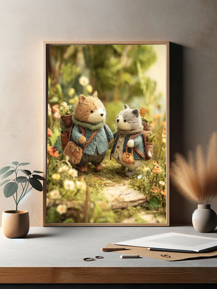 Adventurous Animals — Illustration Print. — room view 2