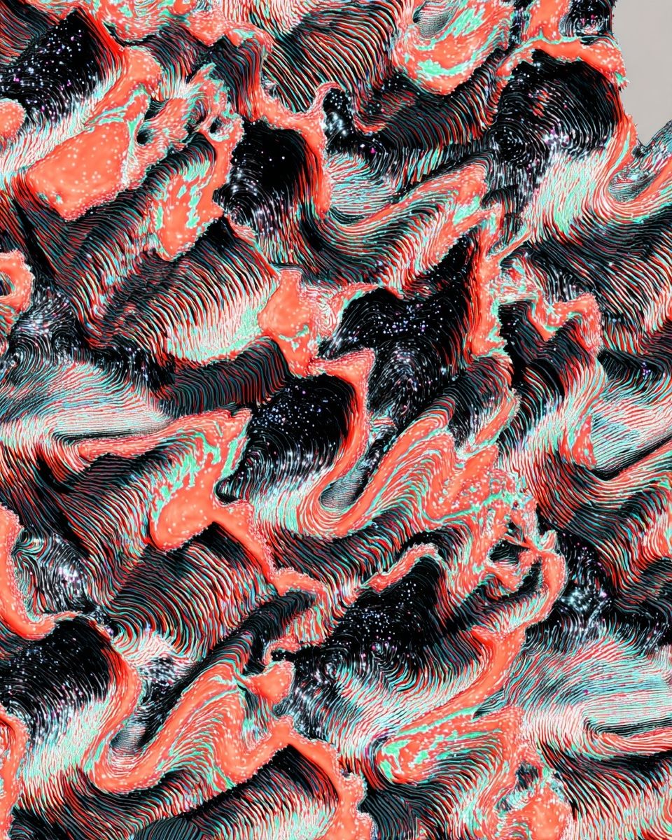 Abstract Waves — Colorful Print. poster detail
