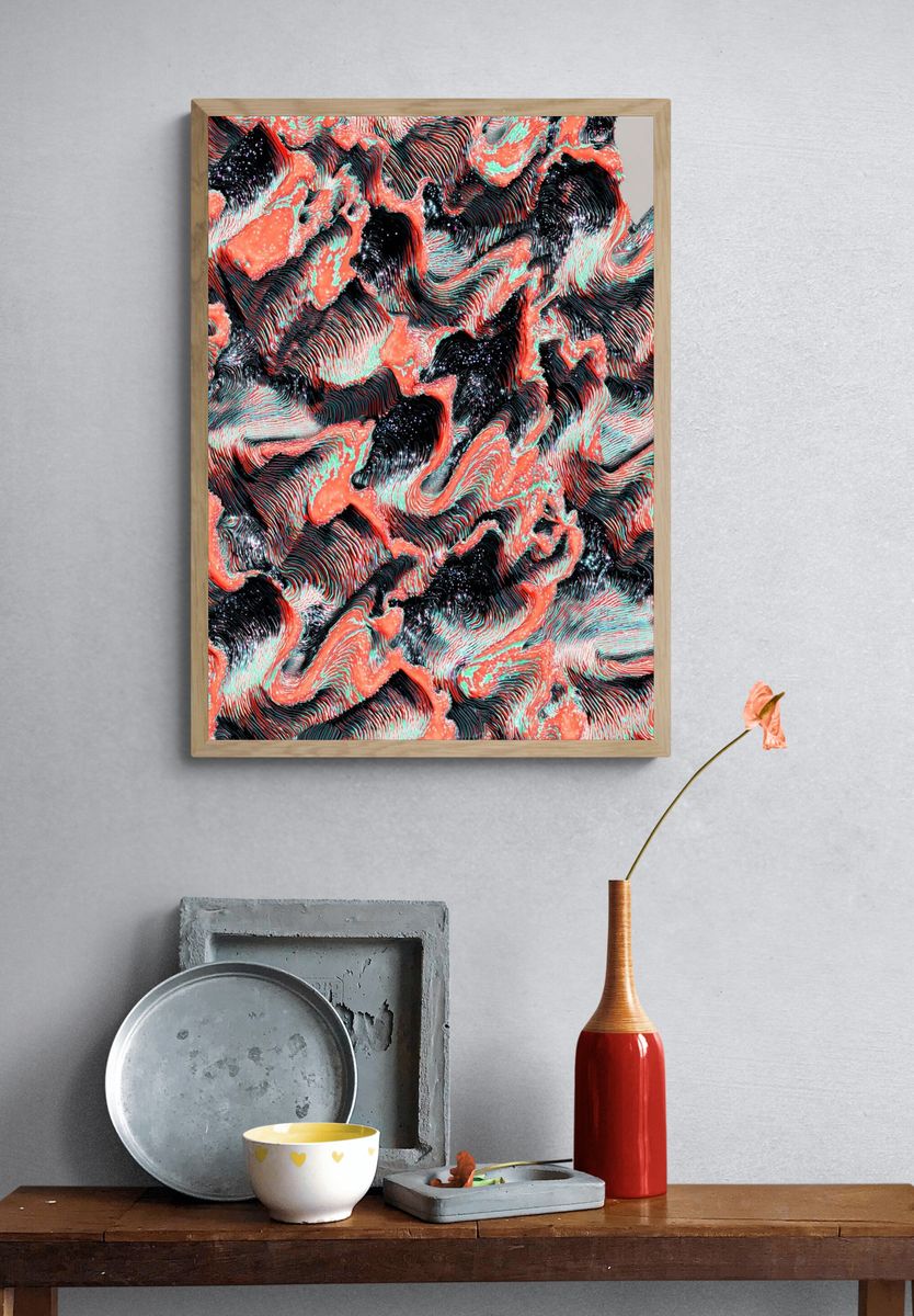 Abstract Waves — Colorful Print. — room view 3