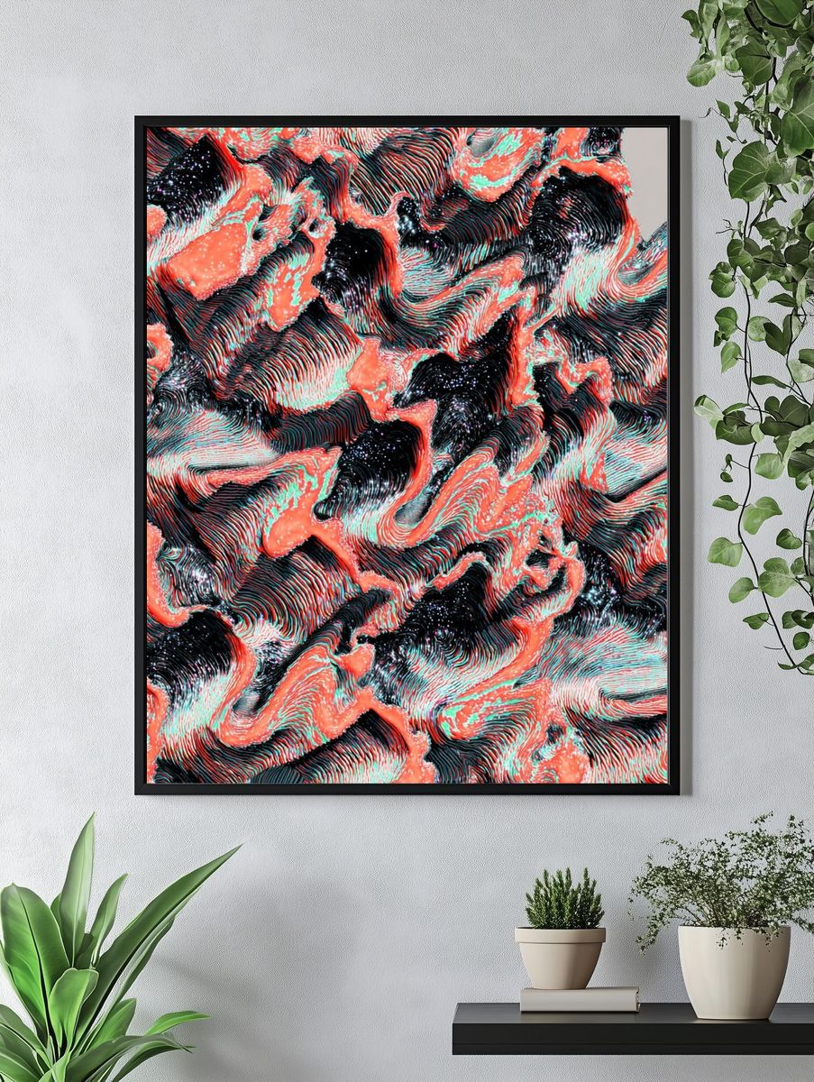 Abstract Waves — Colorful Print. — room view 4