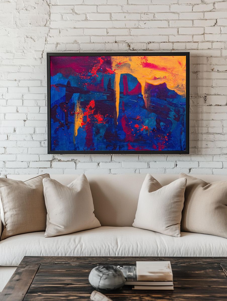 Vibrant Abstract Art Poster. — room view 1