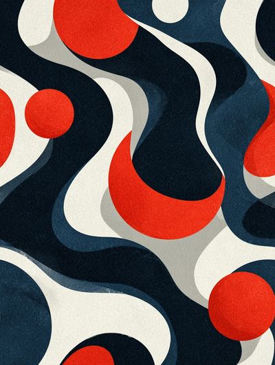 Abstract Waves and Circles Poster. poster