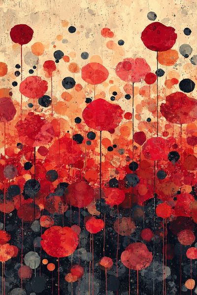 Abstract Red Bubbles Poster. poster print