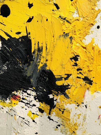 Abstract Yellow and Black Art Poster. poster print