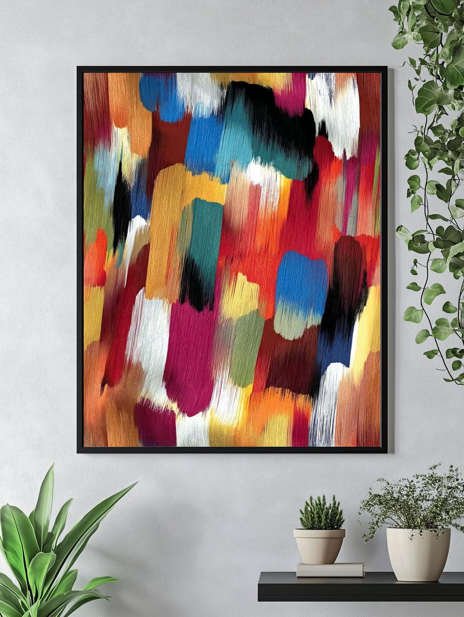 Colorful Abstract Brushstroke Poster. — room view 4