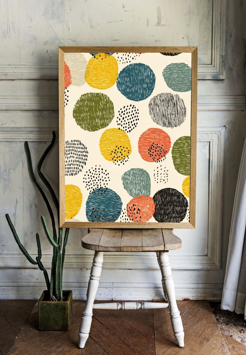 Colorful Dots — Abstract Print. — room view 1