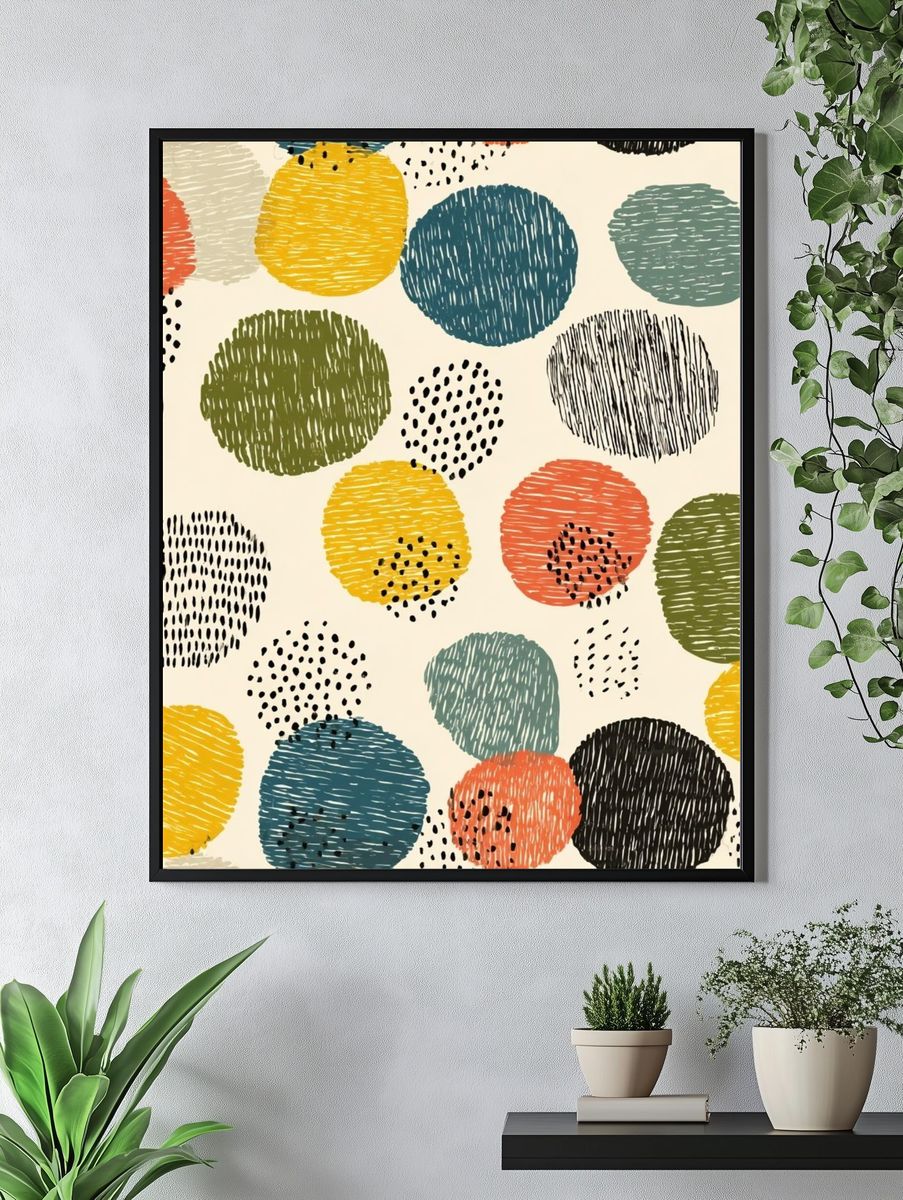 Colorful Dots — Abstract Print. — room view 4