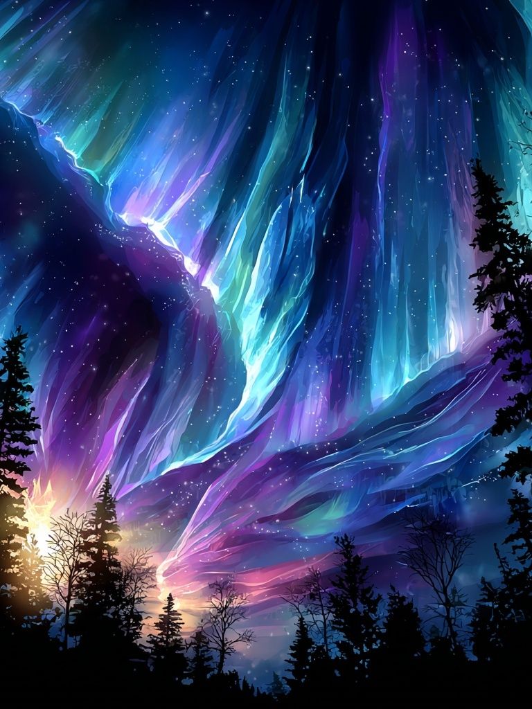 Aurora Borealis — Digital Art Print. poster — nature art