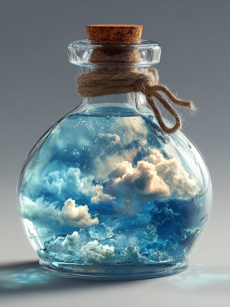 Dreamy Cloud in a Bottle — Fantasy Print. poster detail