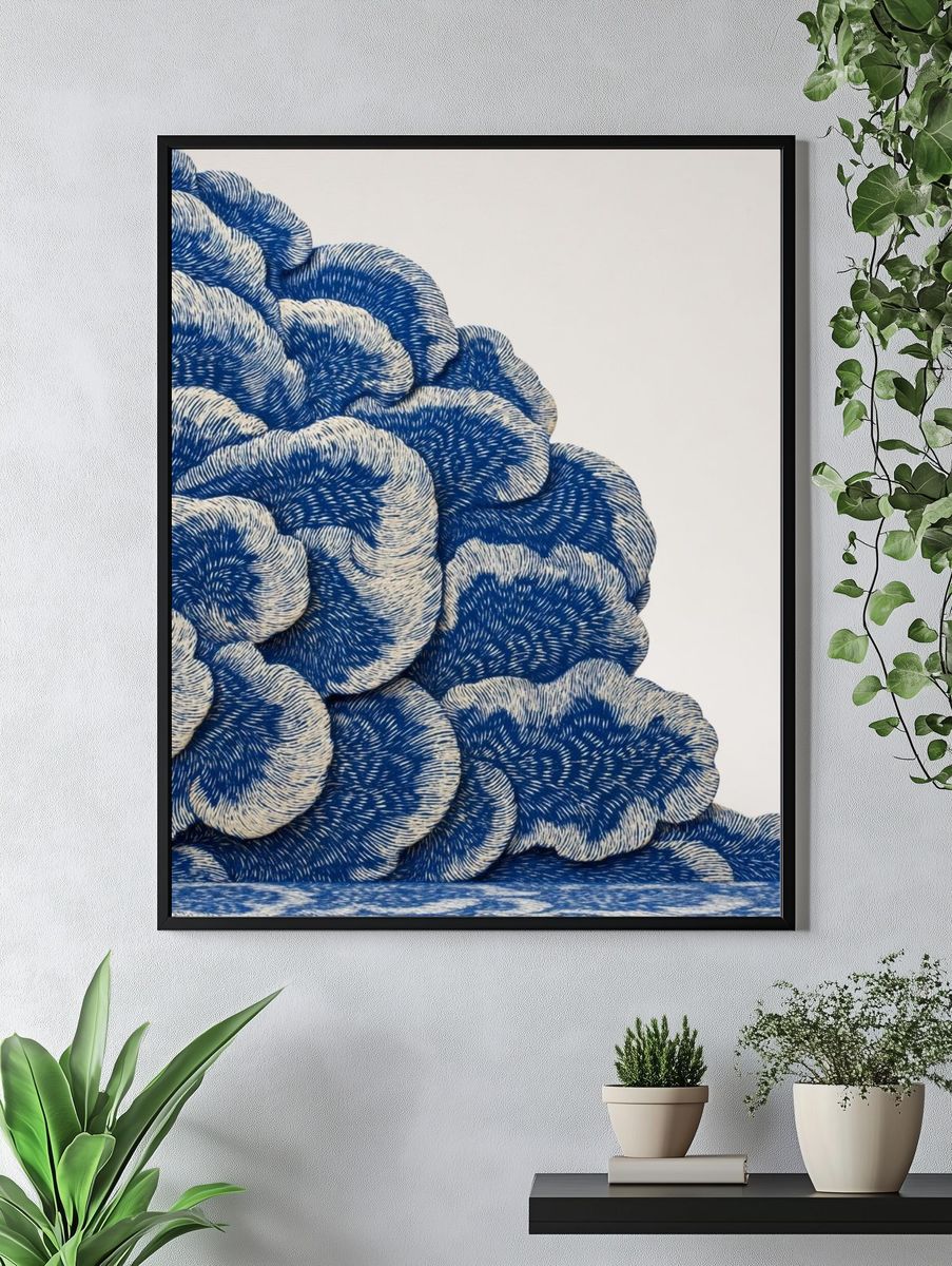 Blue Cloud Abstract Poster. — room view 4