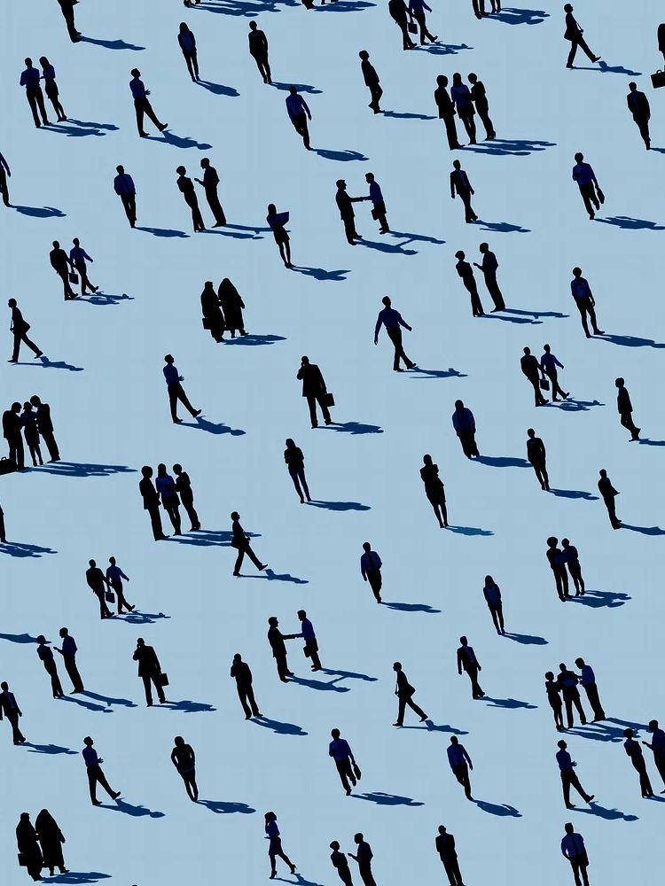 Silhouettes in Blue — Abstract Print. poster detail