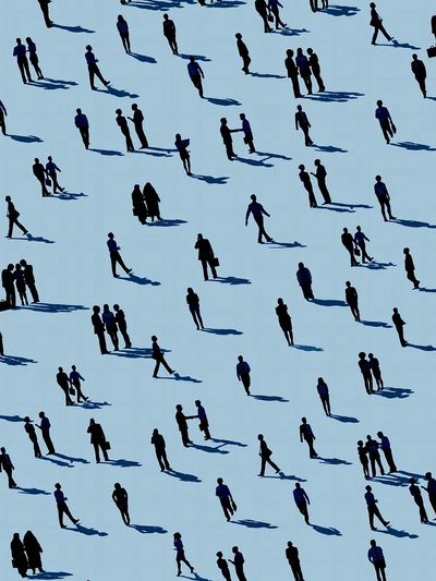 Silhouettes in Blue — Abstract Print. poster