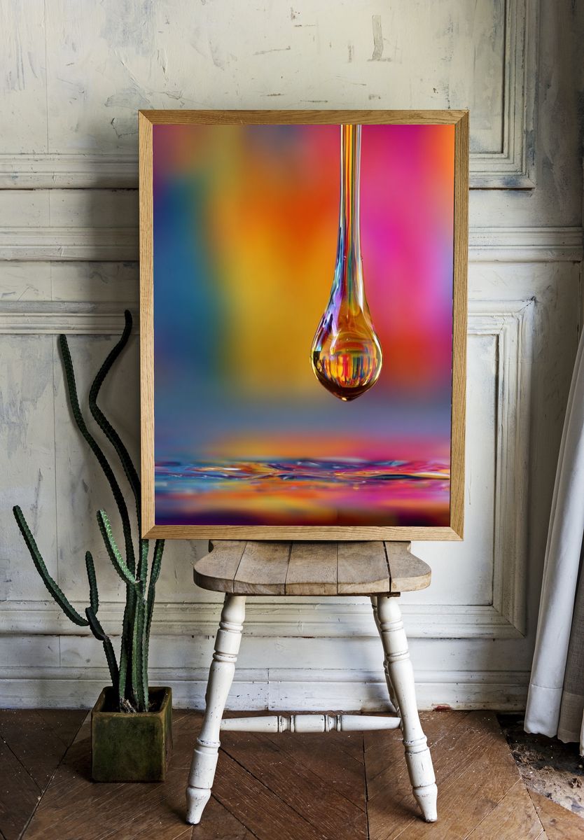 Colorful Liquid Drop — Abstract Print. — room view 1