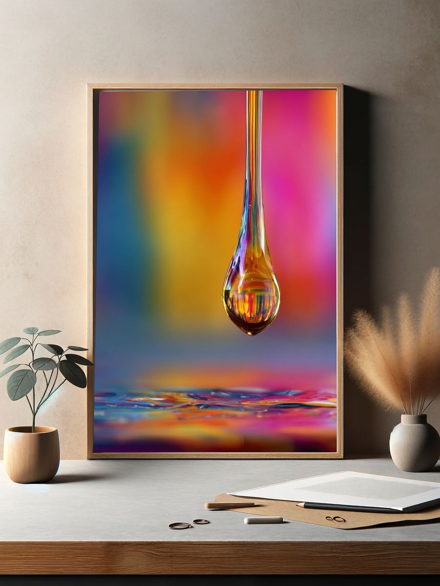 Colorful Liquid Drop — Abstract Print. — room view 2