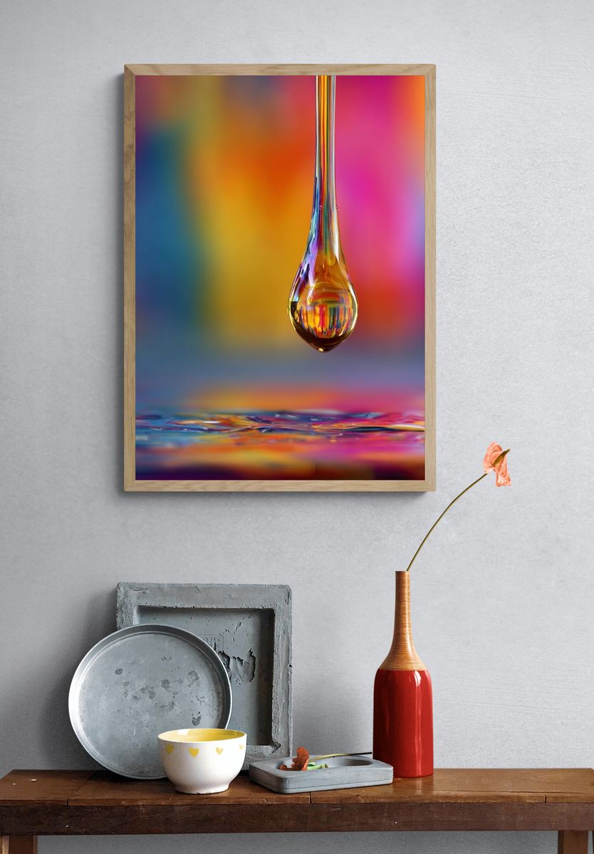 Colorful Liquid Drop — Abstract Print. — room view 3