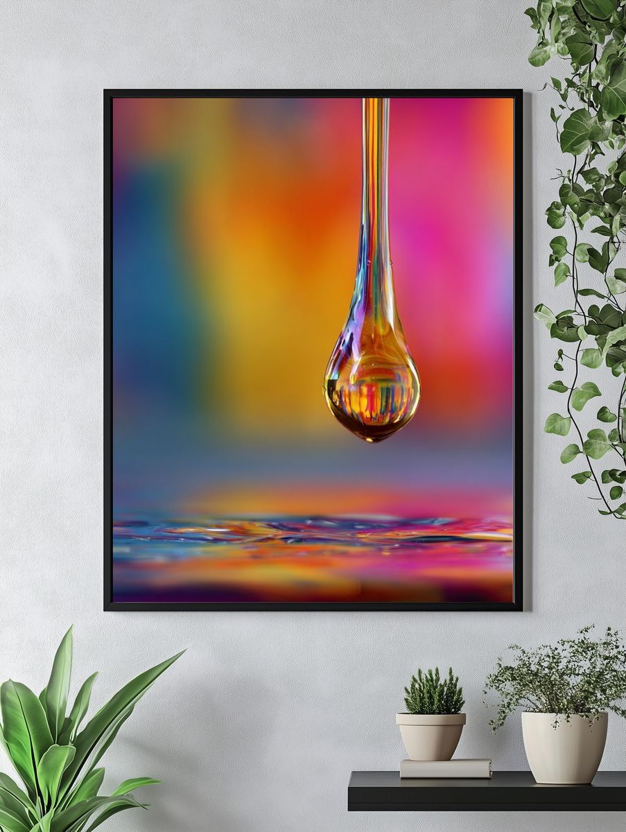 Colorful Liquid Drop — Abstract Print. — room view 4