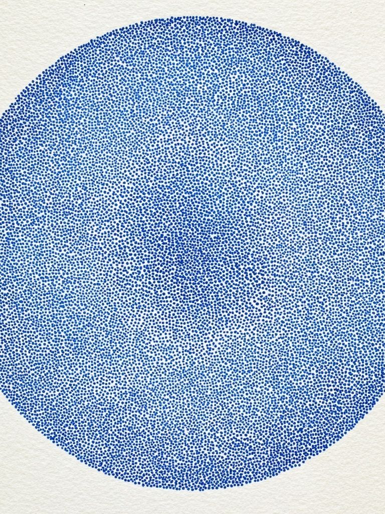 Blue Dotted Circle Abstract Poster. poster detail