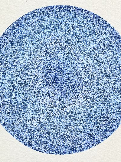 Blue Dotted Circle Abstract Poster. poster