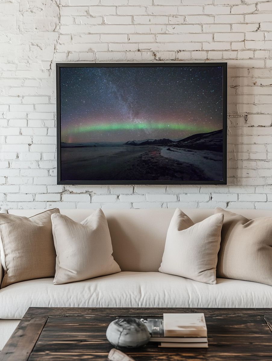Aurora Borealis Over Frozen Lake — Photography Print room preview