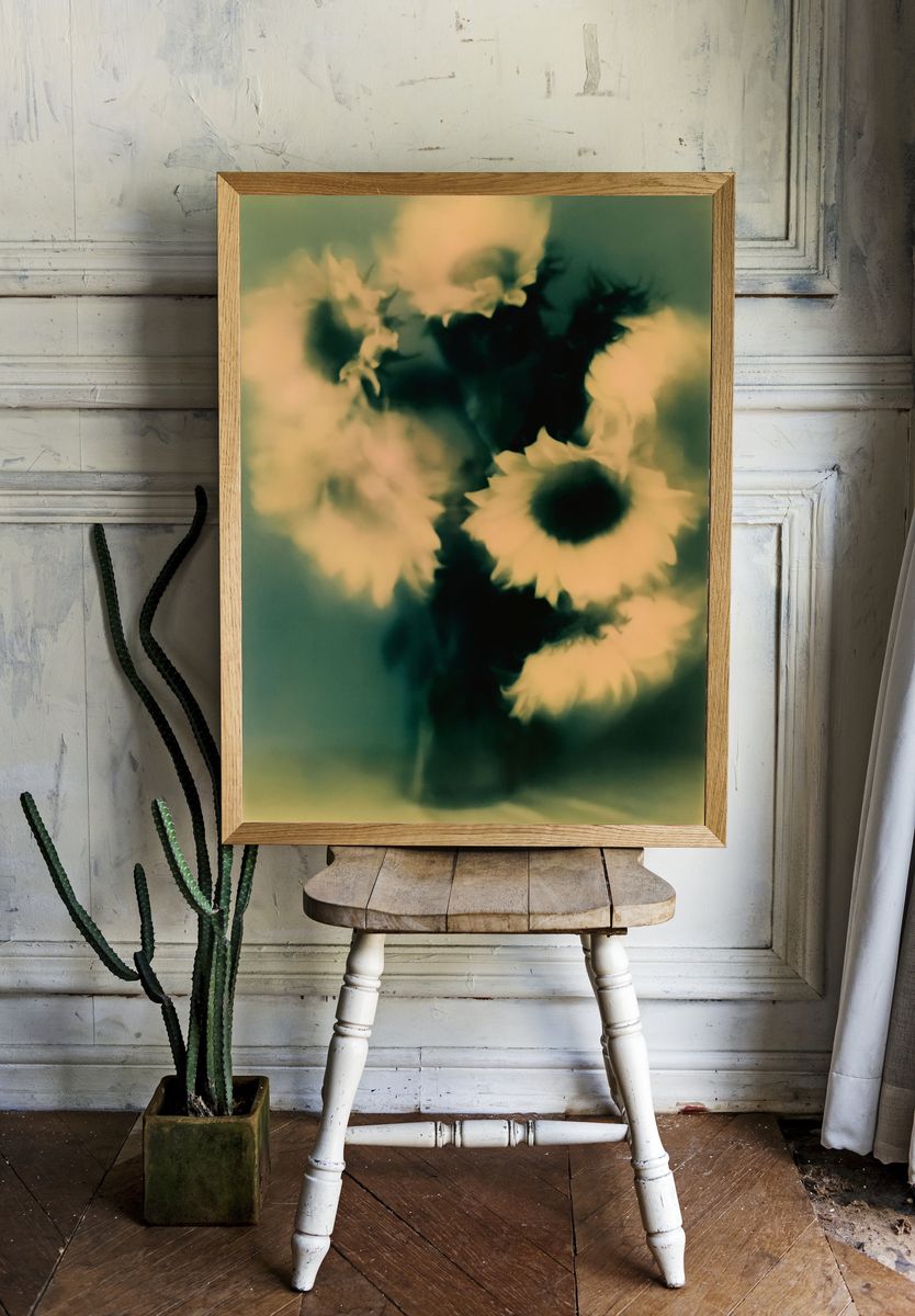 Abstract Floral Bloom Print. — room view 1